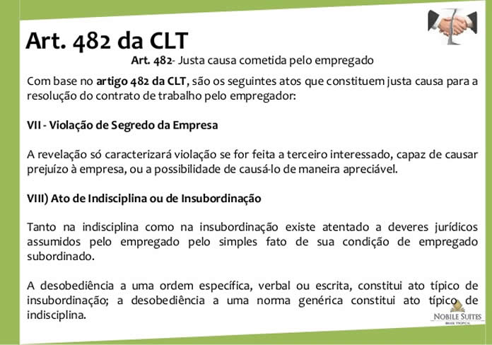 Artigo 482 da CLT justa causa