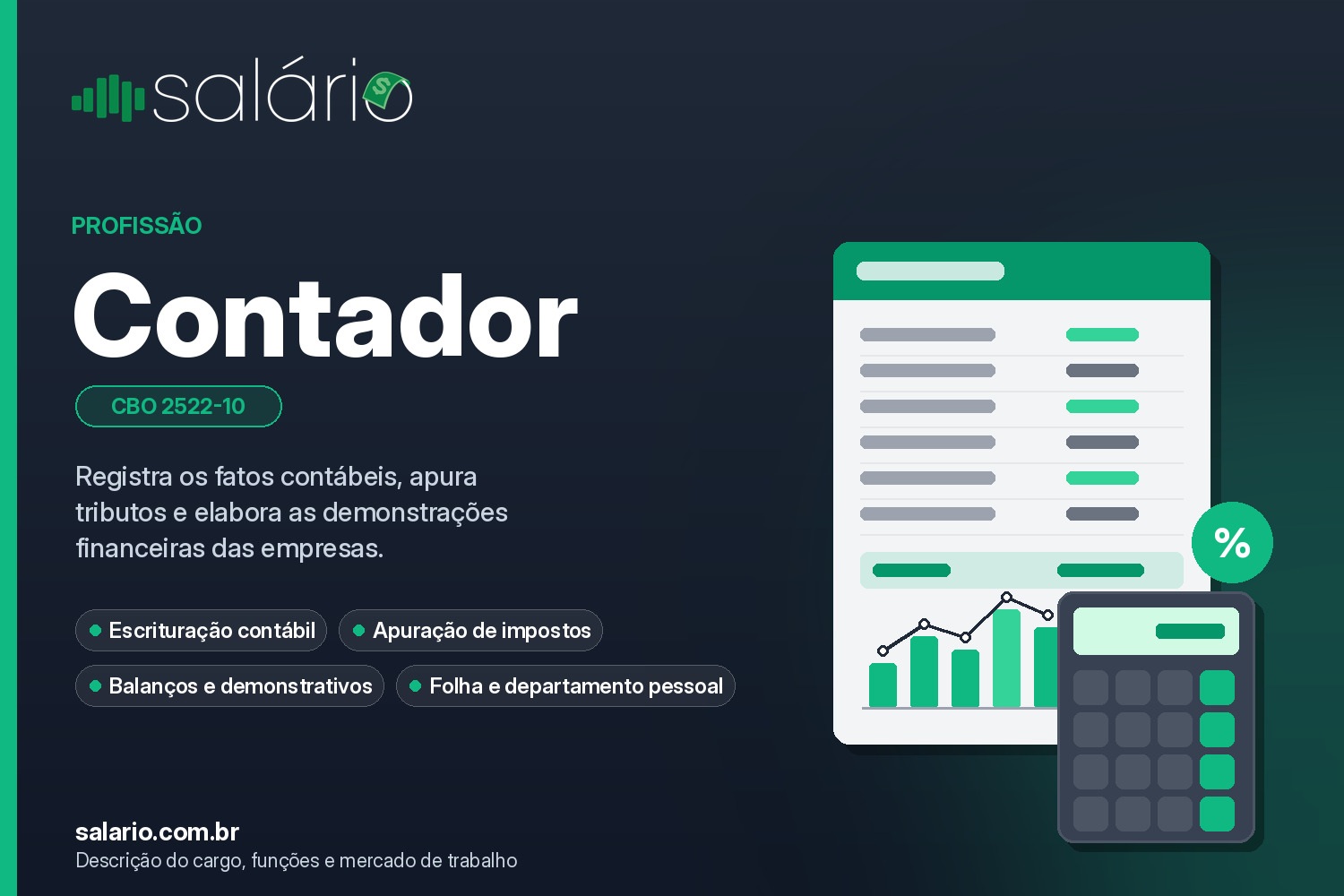 Salário e mercado de trabalho para Contador
