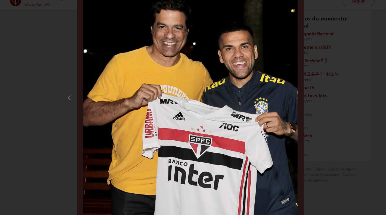 Daniel Alves no SPFC e seu salario